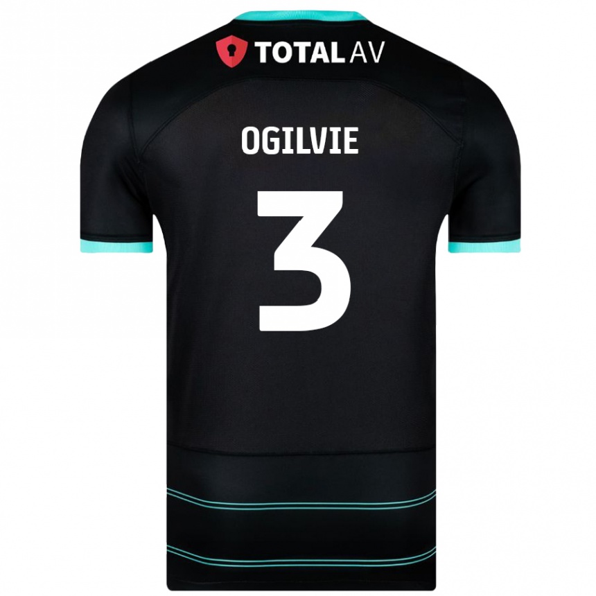 Enfant Football Maillot Connor Ogilvie #3 Noir Tenues Extérieur 2024/25