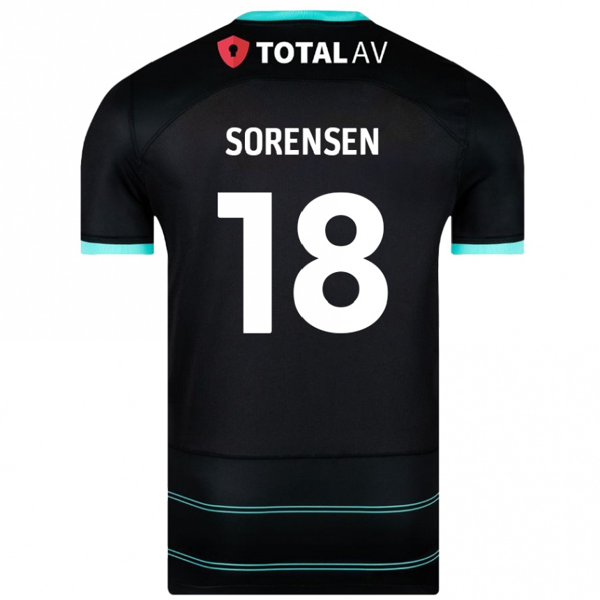 Enfant Football Maillot Elias Sørensen #18 Noir Tenues Extérieur 2024/25