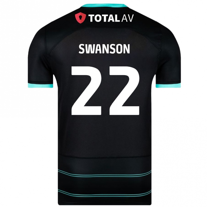 Enfant Football Maillot Zak Swanson #22 Noir Tenues Extérieur 2024/25