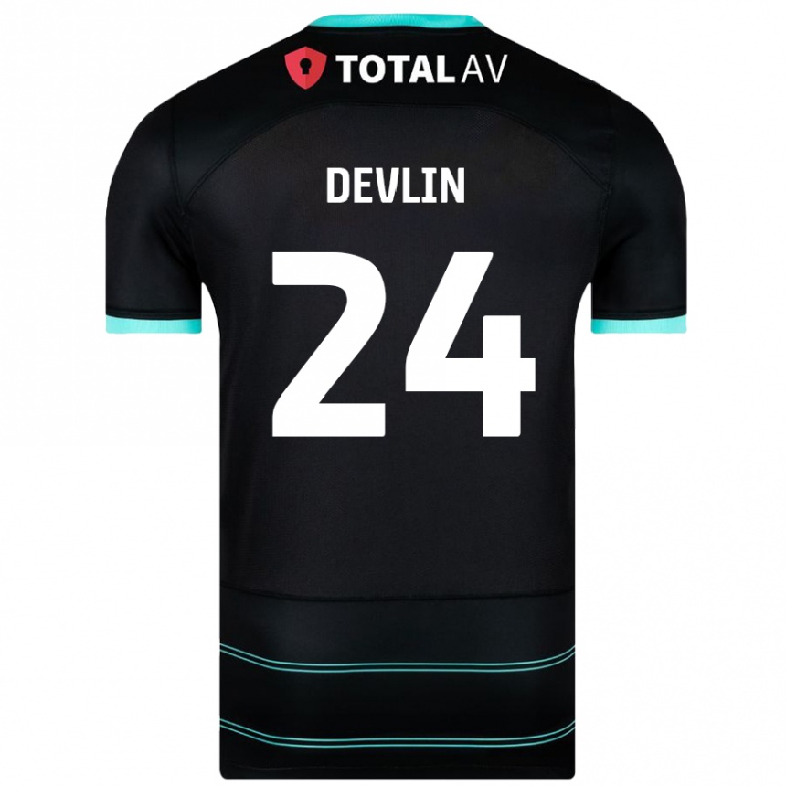 Enfant Football Maillot Terry Devlin #24 Noir Tenues Extérieur 2024/25