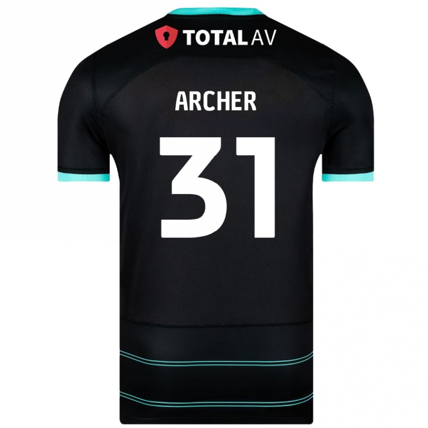 Enfant Football Maillot Jordan Archer #31 Noir Tenues Extérieur 2024/25