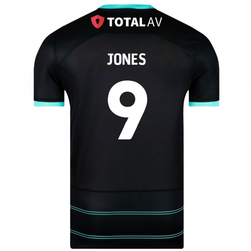 Enfant Football Maillot Emma Jones #9 Noir Tenues Extérieur 2024/25