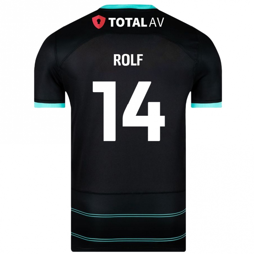 Enfant Football Maillot Annie Rolf #14 Noir Tenues Extérieur 2024/25