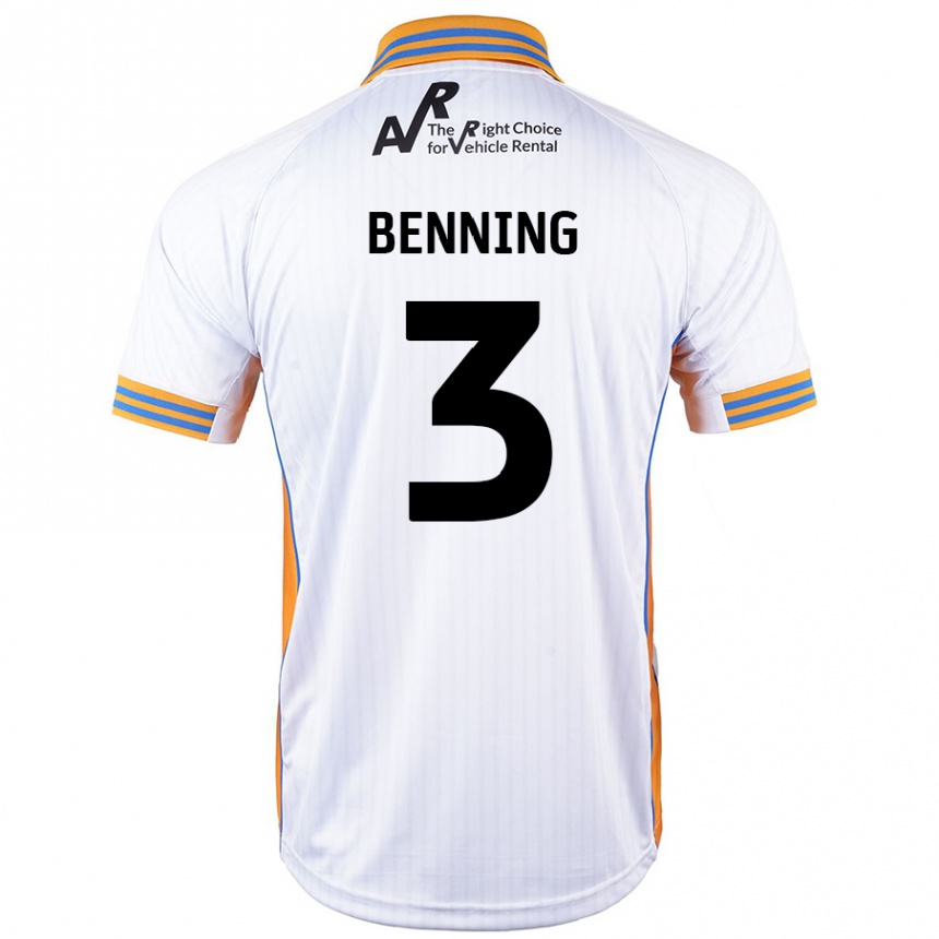 Enfant Football Maillot Mal Benning #3 Blanc Tenues Extérieur 2024/25