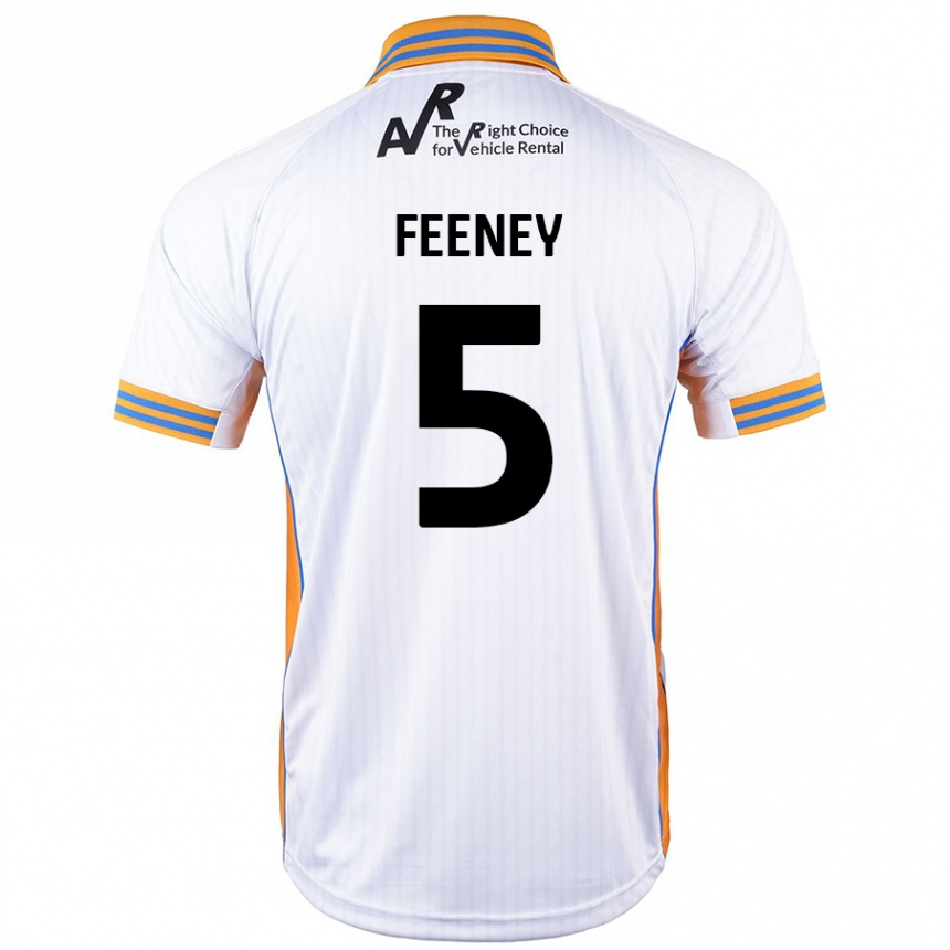 Enfant Football Maillot Morgan Feeney #5 Blanc Tenues Extérieur 2024/25