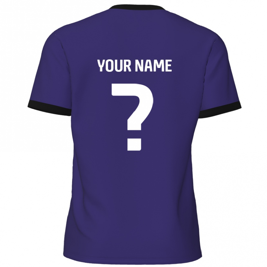 Enfant Football Maillot Votre Nom #0 Violet Tenues Extérieur 2024/25