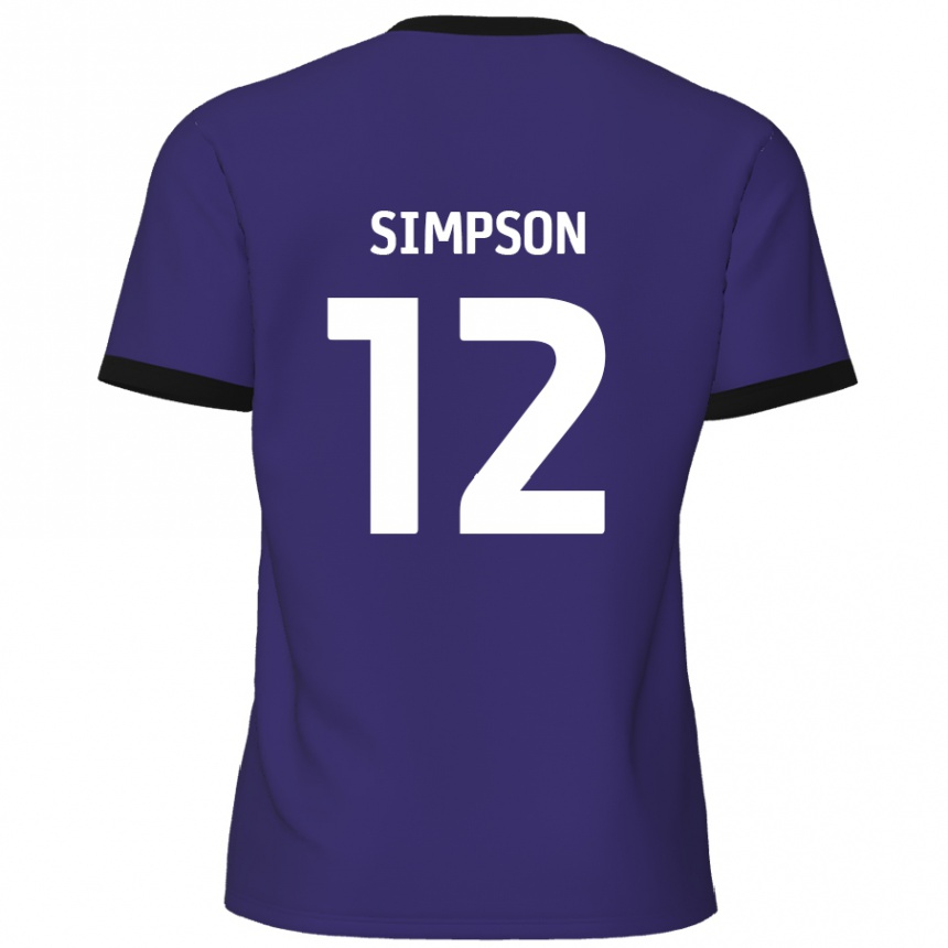 Enfant Football Maillot Tyreece Simpson #12 Violet Tenues Extérieur 2024/25