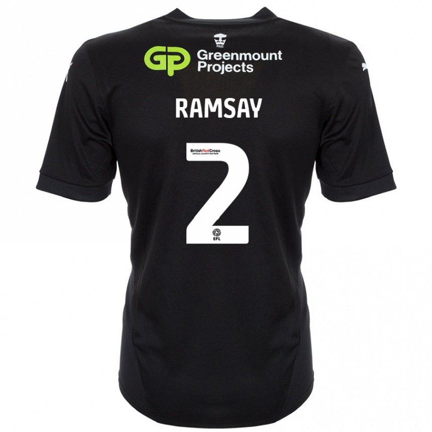 Enfant Football Maillot Calvin Ramsay #2 Noir Tenues Extérieur 2024/25