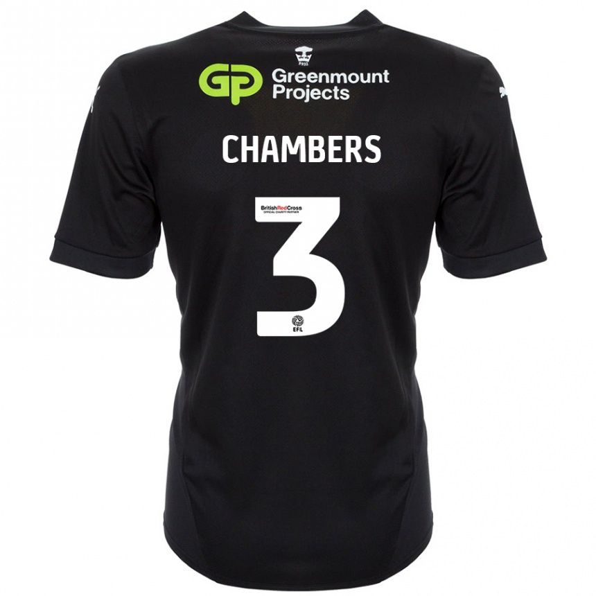 Enfant Football Maillot Luke Chambers #3 Noir Tenues Extérieur 2024/25