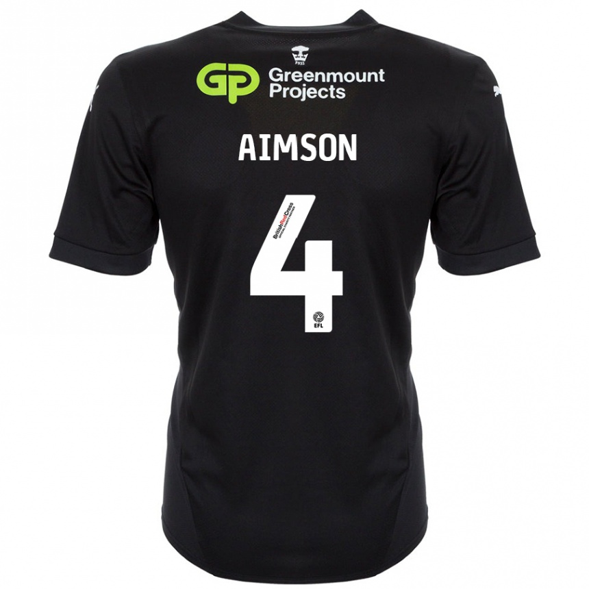 Enfant Football Maillot Will Aimson #4 Noir Tenues Extérieur 2024/25