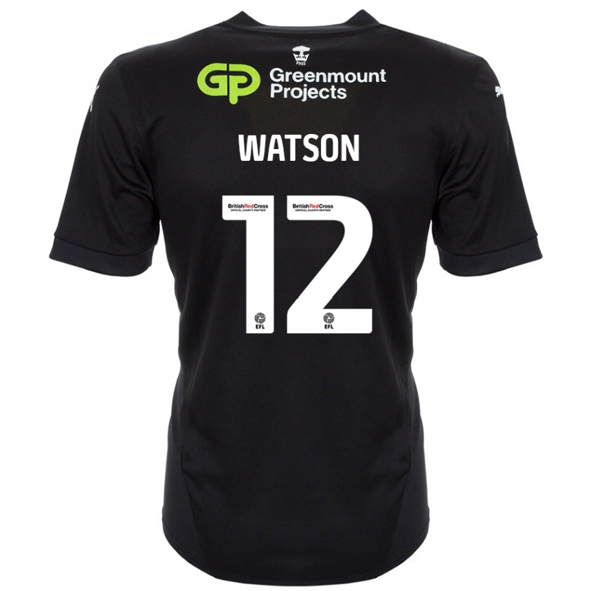 Enfant Football Maillot Tom Watson #12 Noir Tenues Extérieur 2024/25