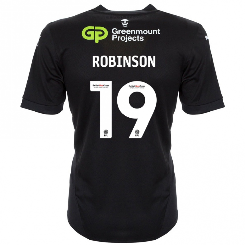 Enfant Football Maillot Luke Robinson #19 Noir Tenues Extérieur 2024/25