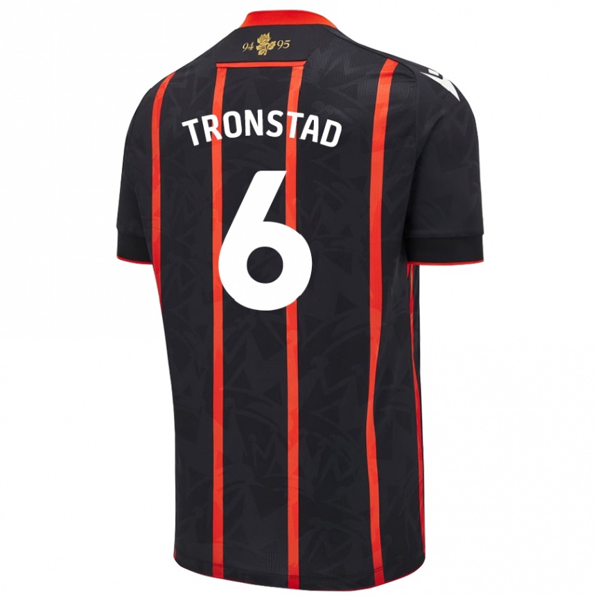 Enfant Football Maillot Sondre Tronstad #6 Noir Rouge Tenues Extérieur 2024/25