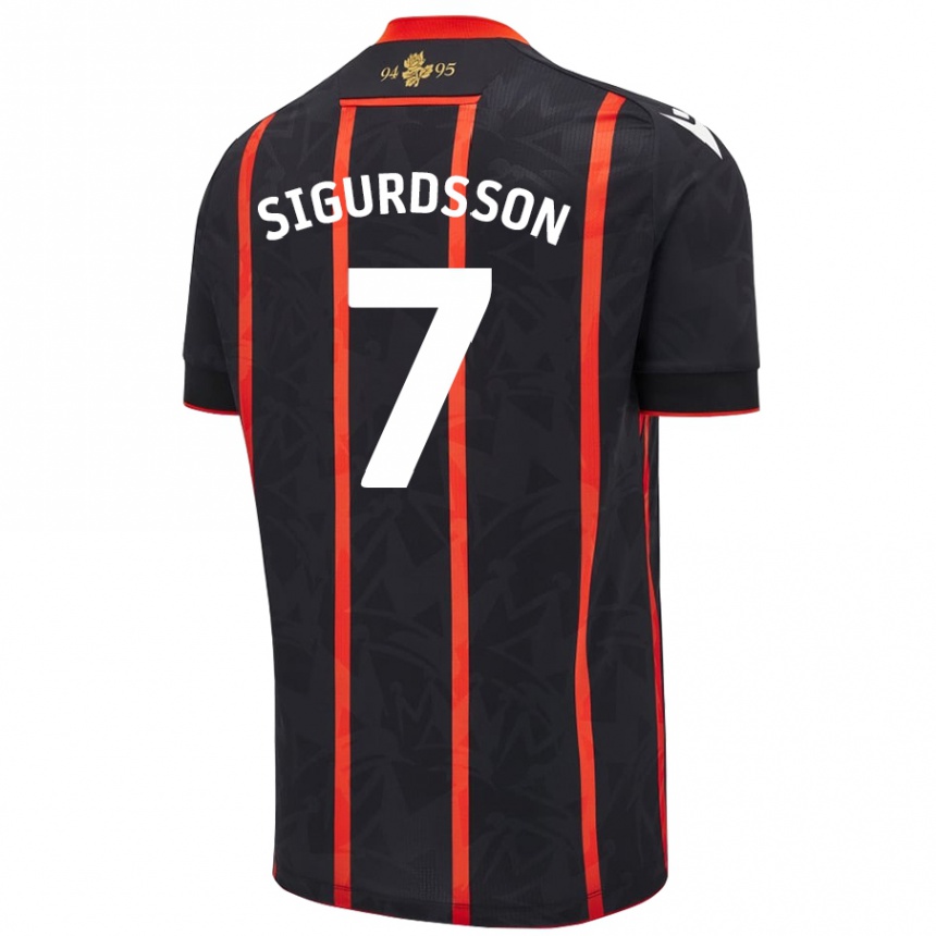 Enfant Football Maillot Arnór Sigurdsson #7 Noir Rouge Tenues Extérieur 2024/25