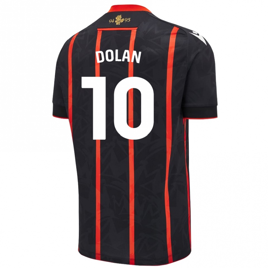 Enfant Football Maillot Tyrhys Dolan #10 Noir Rouge Tenues Extérieur 2024/25