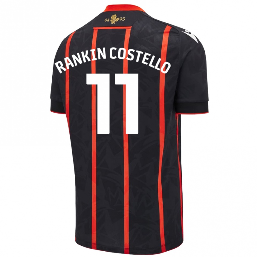 Enfant Football Maillot Joe Rankin-Costello #11 Noir Rouge Tenues Extérieur 2024/25