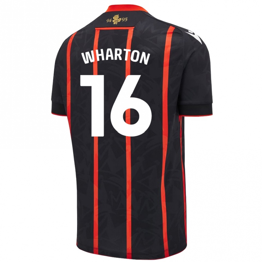 Enfant Football Maillot Scott Wharton #16 Noir Rouge Tenues Extérieur 2024/25