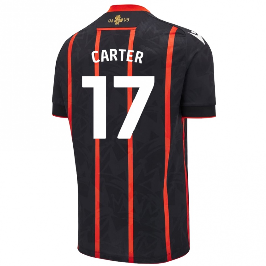 Enfant Football Maillot Hayden Carter #17 Noir Rouge Tenues Extérieur 2024/25