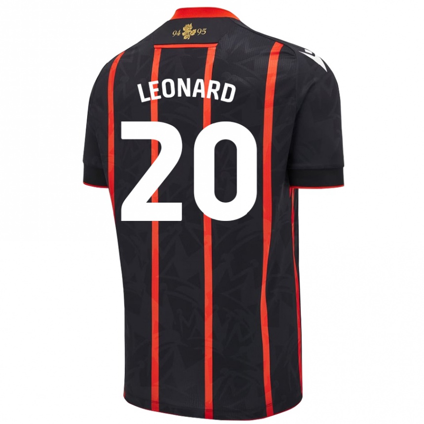 Enfant Football Maillot Harry Leonard #20 Noir Rouge Tenues Extérieur 2024/25