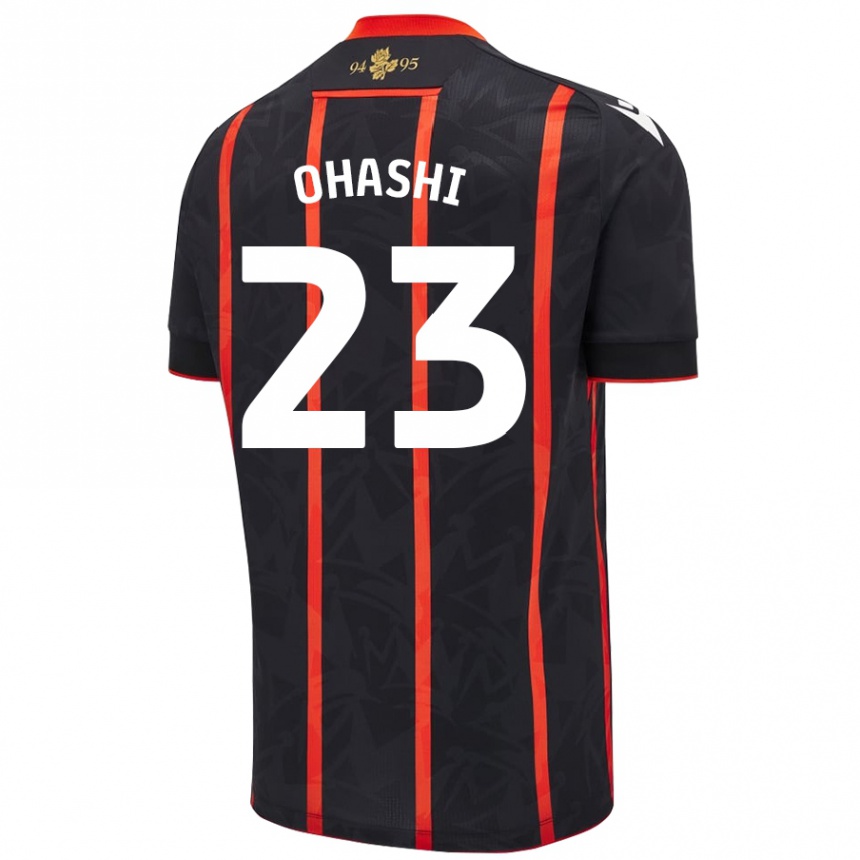 Enfant Football Maillot Yuki Ohashi #23 Noir Rouge Tenues Extérieur 2024/25