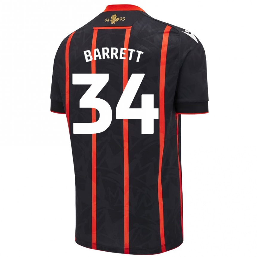 Enfant Football Maillot Jack Barrett #34 Noir Rouge Tenues Extérieur 2024/25