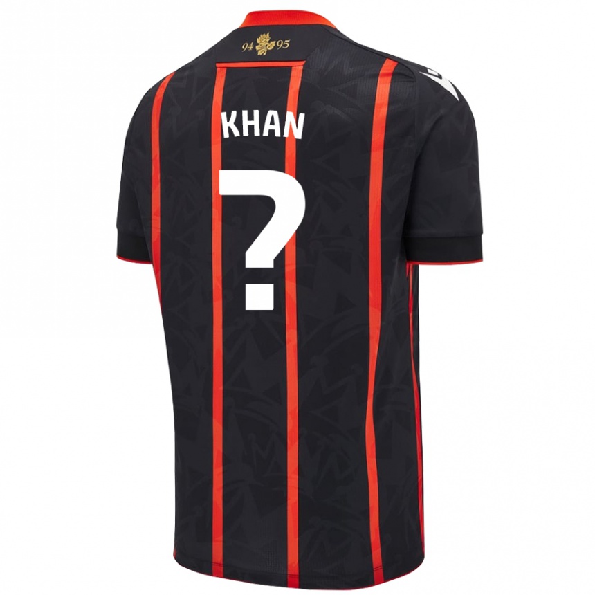 Enfant Football Maillot Adam Khan #0 Noir Rouge Tenues Extérieur 2024/25