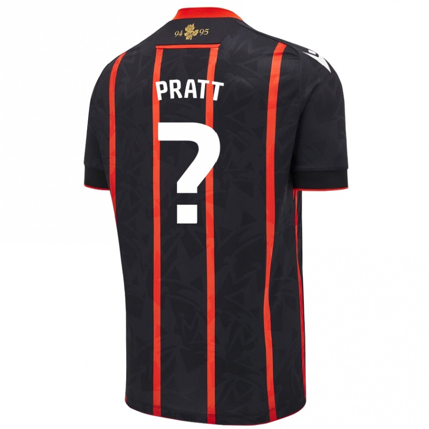 Enfant Football Maillot George Pratt #0 Noir Rouge Tenues Extérieur 2024/25