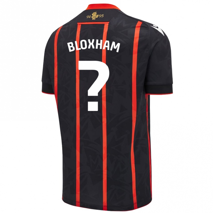 Enfant Football Maillot Tom Bloxham #0 Noir Rouge Tenues Extérieur 2024/25