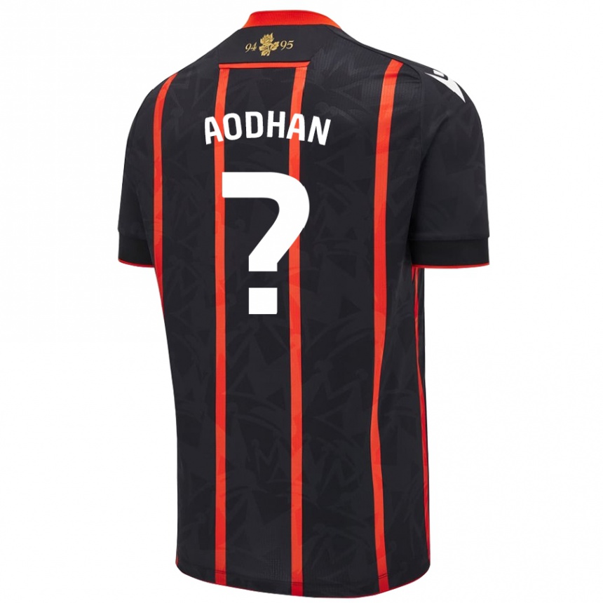 Enfant Football Maillot Aodhan Doherty #0 Noir Rouge Tenues Extérieur 2024/25