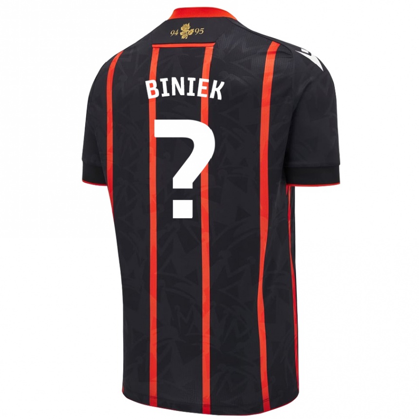 Enfant Football Maillot Dominik Biniek #0 Noir Rouge Tenues Extérieur 2024/25