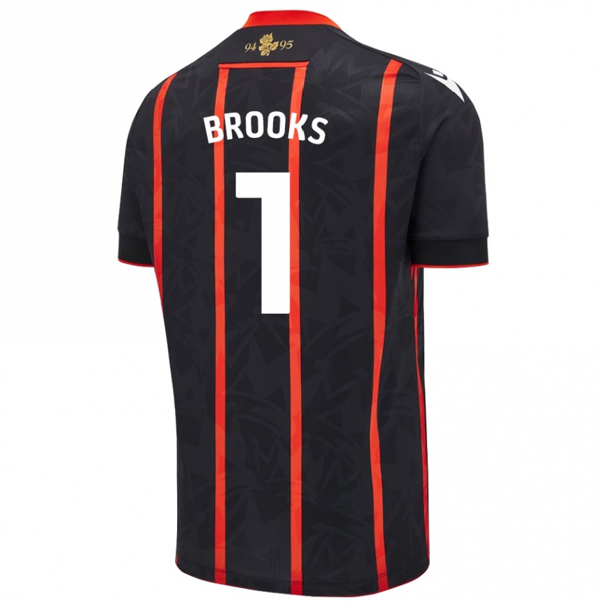 Enfant Football Maillot Alexandra Brooks #1 Noir Rouge Tenues Extérieur 2024/25