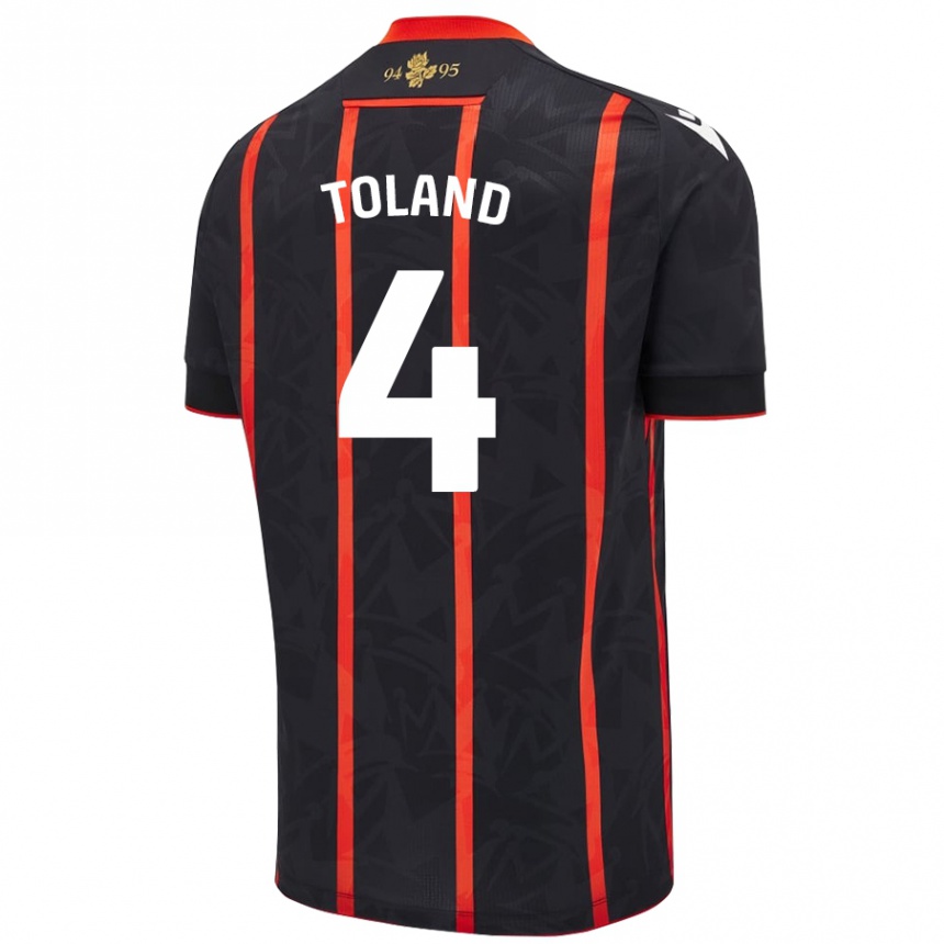 Enfant Football Maillot Tyler Toland #4 Noir Rouge Tenues Extérieur 2024/25