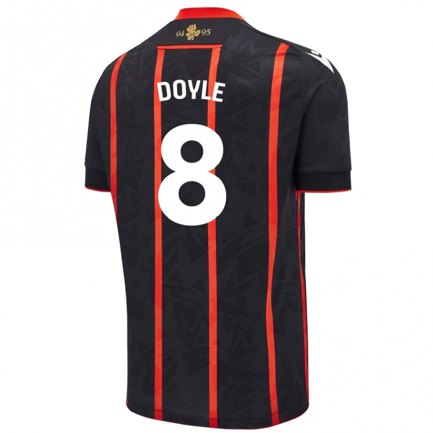 Enfant Football Maillot Emma Doyle #8 Noir Rouge Tenues Extérieur 2024/25