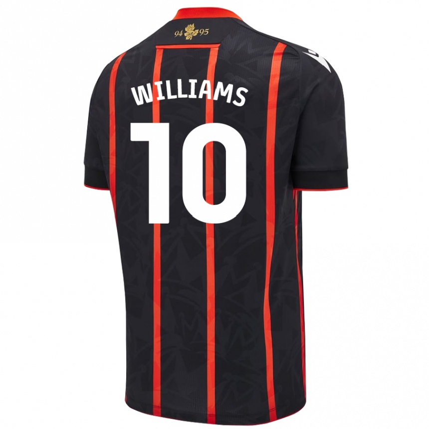 Enfant Football Maillot Chloe Williams #10 Noir Rouge Tenues Extérieur 2024/25