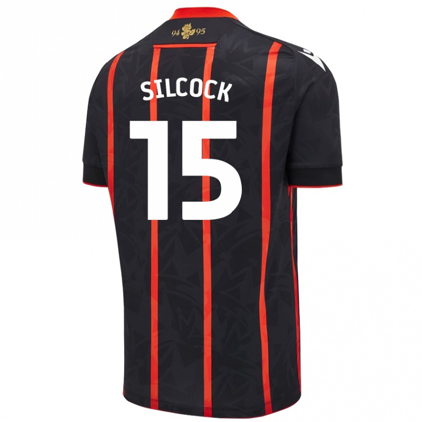 Enfant Football Maillot Hannah Silcock #15 Noir Rouge Tenues Extérieur 2024/25