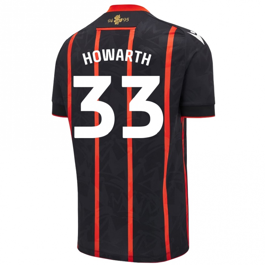 Enfant Football Maillot Taylor Howarth #33 Noir Rouge Tenues Extérieur 2024/25