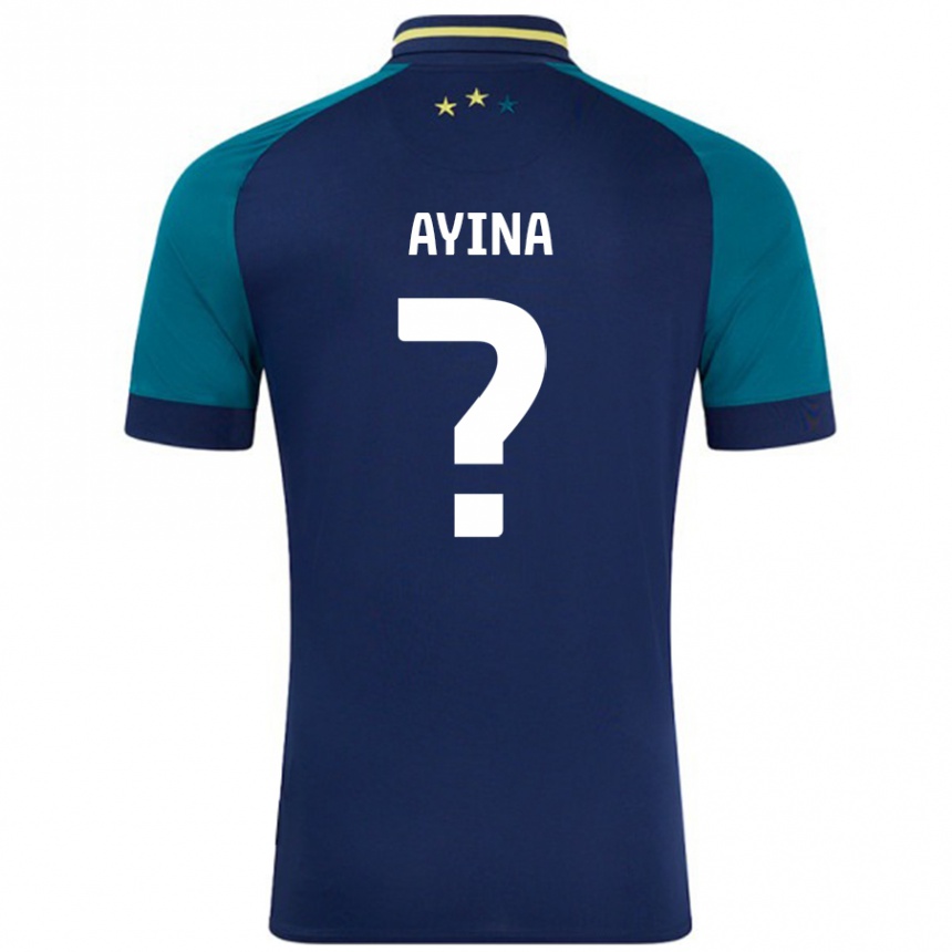 Enfant Football Maillot Loick Ayina #0 Marine Vert Foncé Tenues Extérieur 2024/25