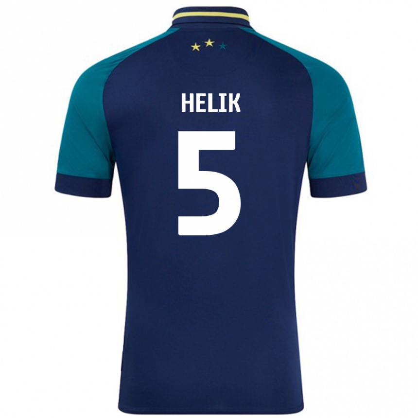 Enfant Football Maillot Michal Helik #5 Marine Vert Foncé Tenues Extérieur 2024/25