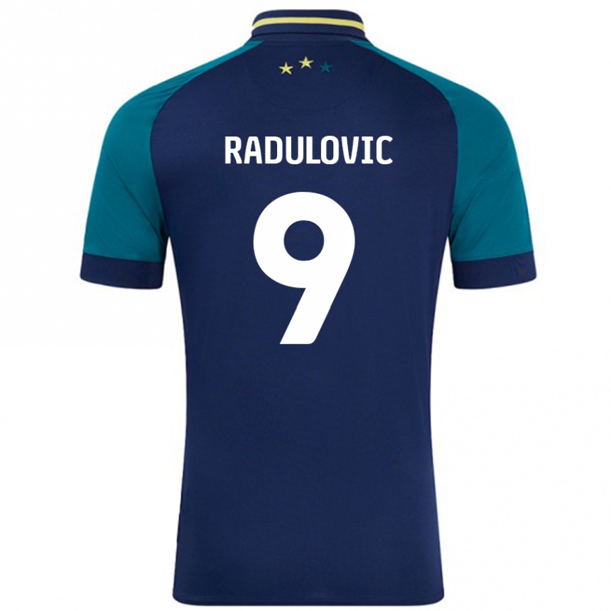 Enfant Football Maillot Bojan Radulovic #9 Marine Vert Foncé Tenues Extérieur 2024/25