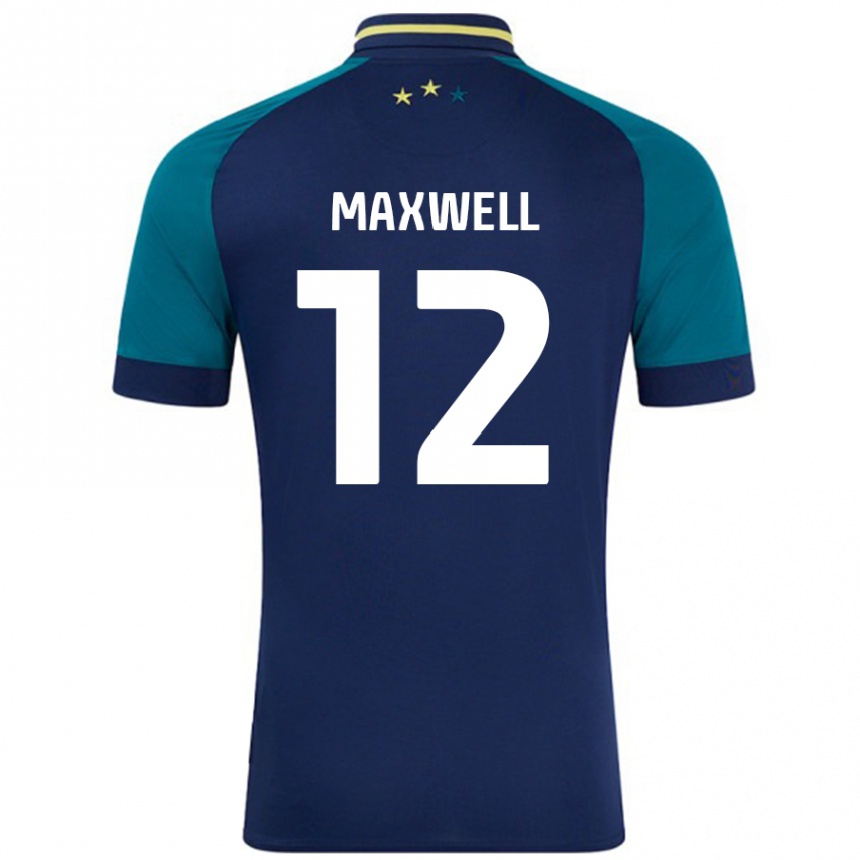 Enfant Football Maillot Chris Maxwell #12 Marine Vert Foncé Tenues Extérieur 2024/25