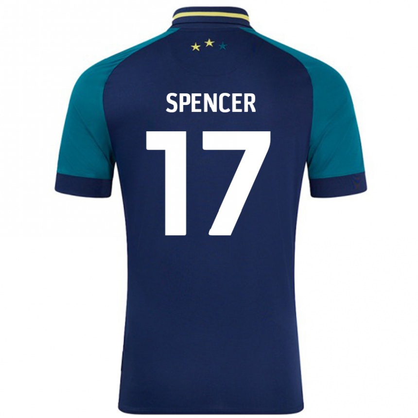 Enfant Football Maillot Brodie Spencer #17 Marine Vert Foncé Tenues Extérieur 2024/25