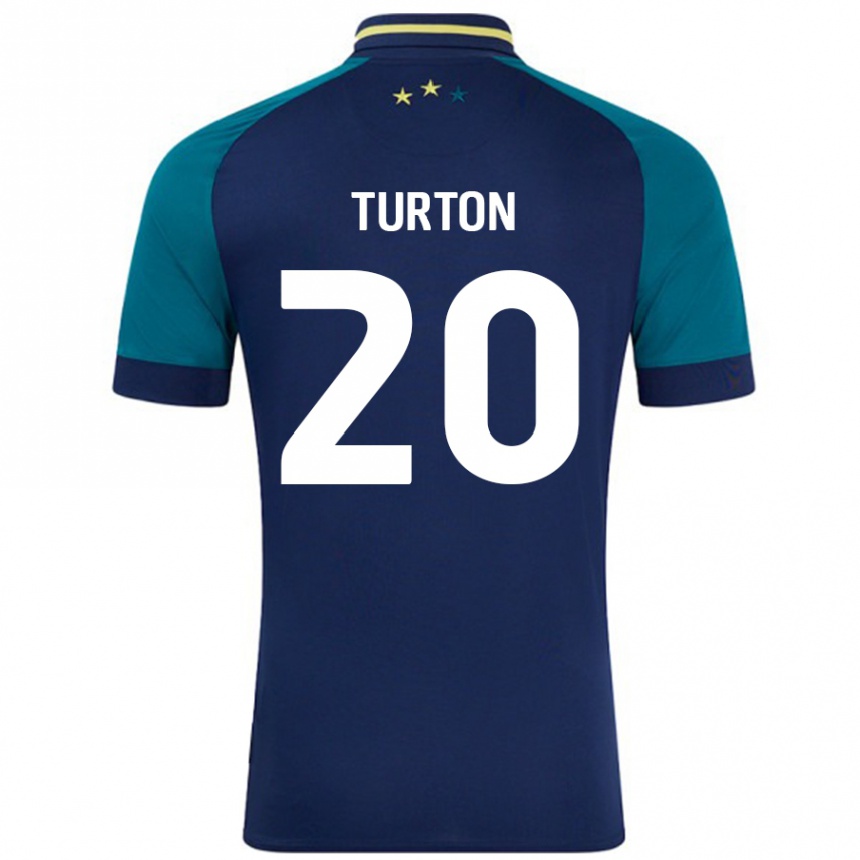 Enfant Football Maillot Ollie Turton #20 Marine Vert Foncé Tenues Extérieur 2024/25