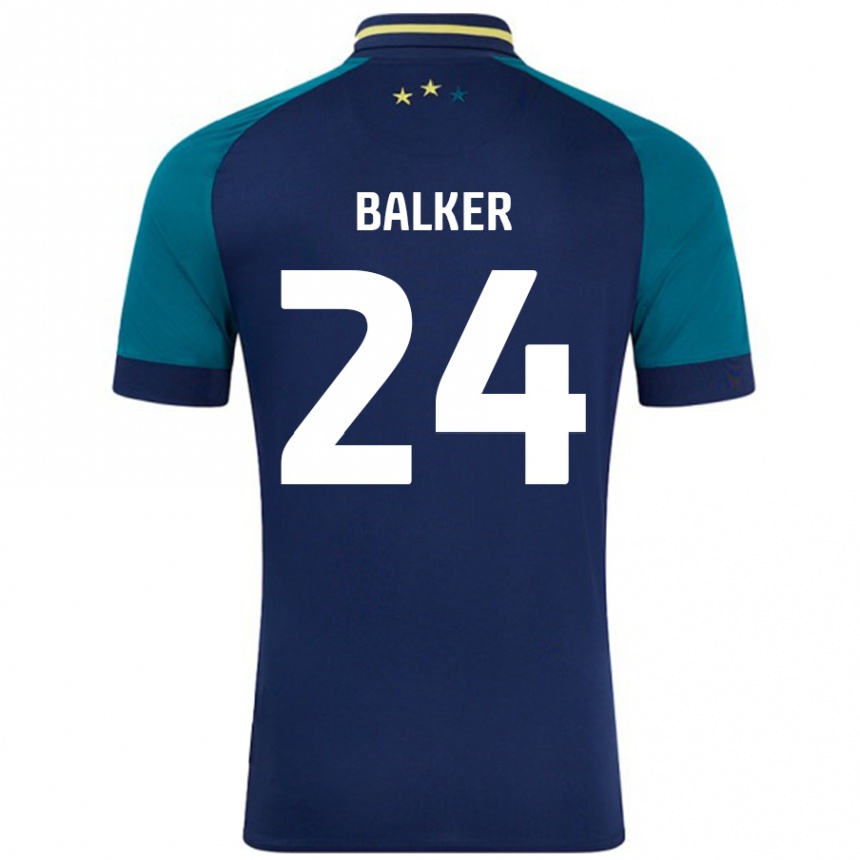 Enfant Football Maillot Radinio Balker #24 Marine Vert Foncé Tenues Extérieur 2024/25