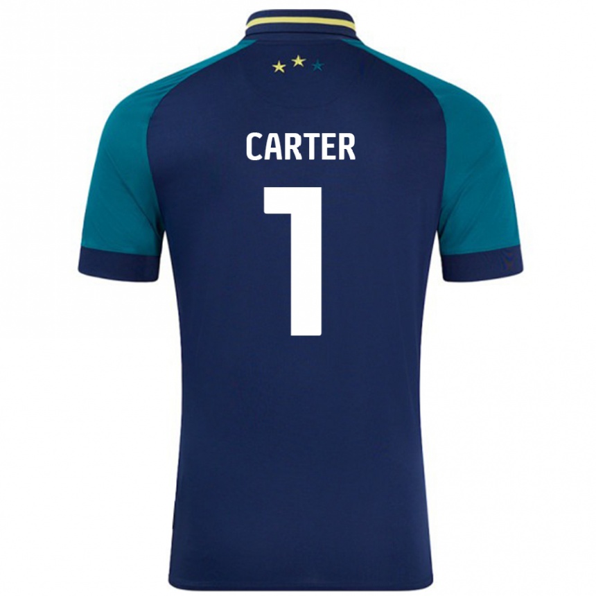 Enfant Football Maillot Laura Carter #1 Marine Vert Foncé Tenues Extérieur 2024/25