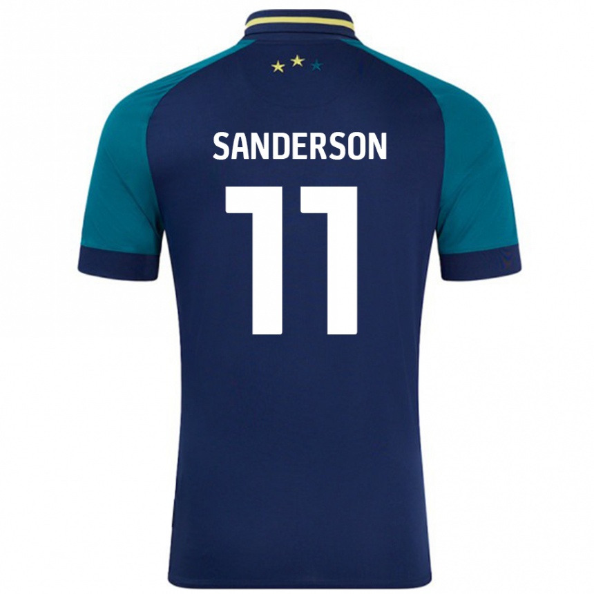 Enfant Football Maillot Brittany Sanderson #11 Marine Vert Foncé Tenues Extérieur 2024/25