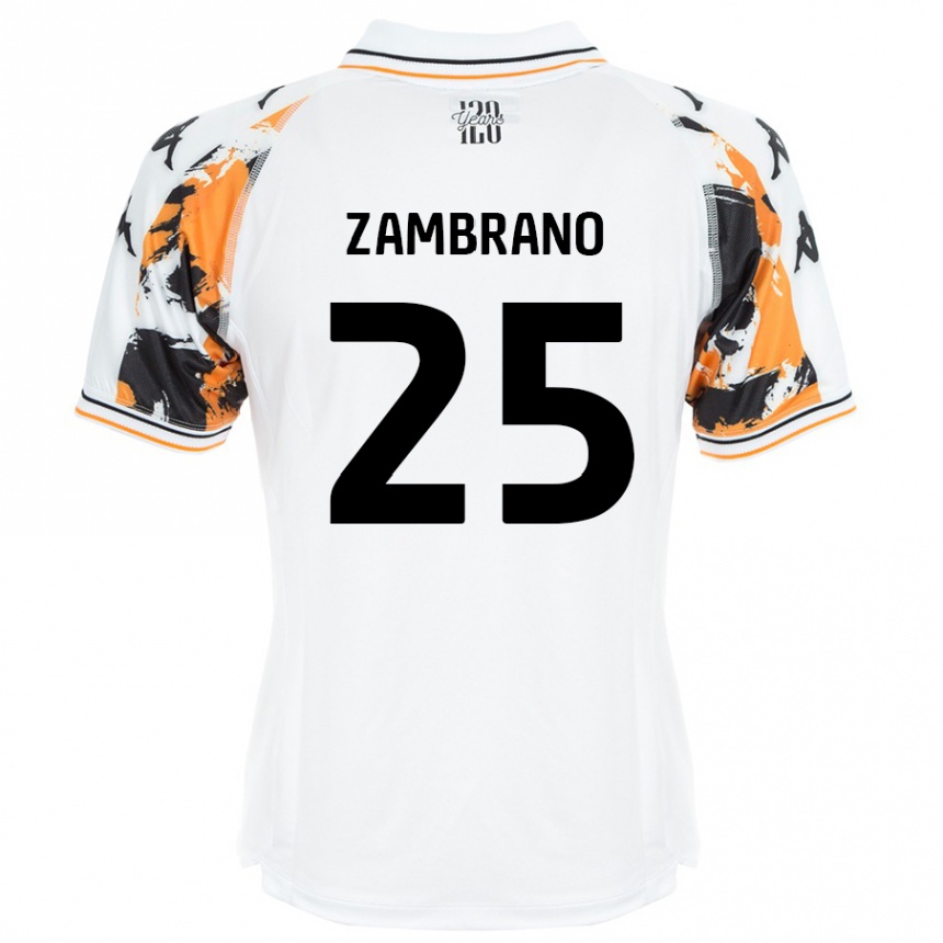 Enfant Football Maillot Óscar Zambrano #25 Blanc Tenues Extérieur 2024/25