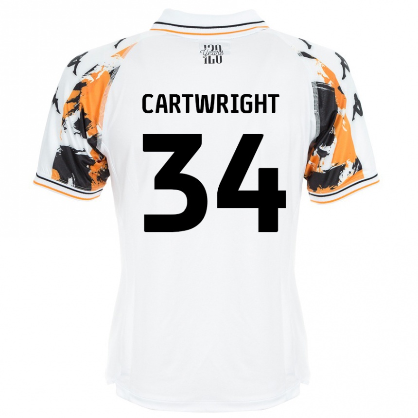 Enfant Football Maillot Harvey Cartwright #34 Blanc Tenues Extérieur 2024/25