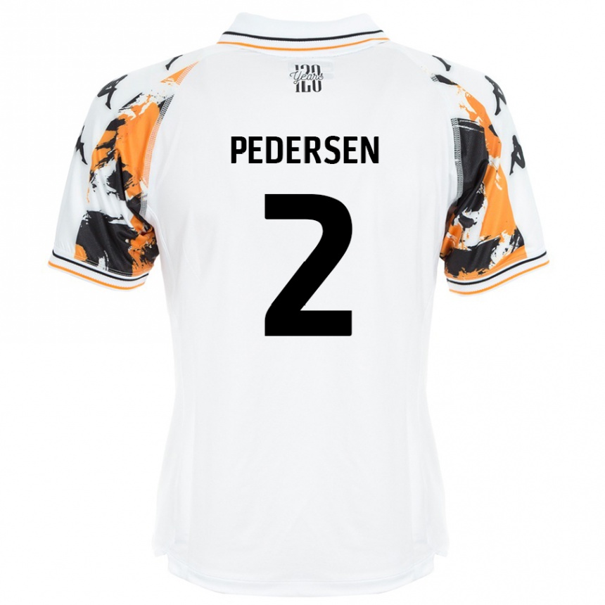 Enfant Football Maillot Eden Pedersen #2 Blanc Tenues Extérieur 2024/25