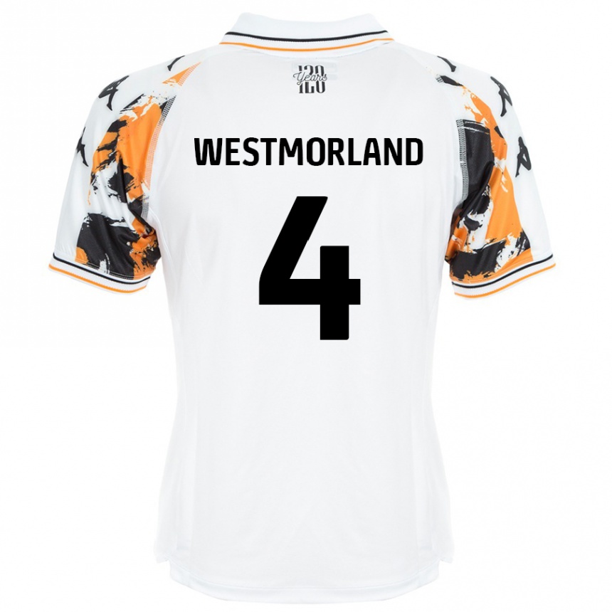 Enfant Football Maillot Emma Westmorland #4 Blanc Tenues Extérieur 2024/25