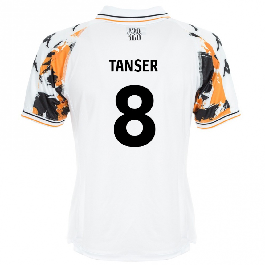 Enfant Football Maillot Ellie Tanser #8 Blanc Tenues Extérieur 2024/25